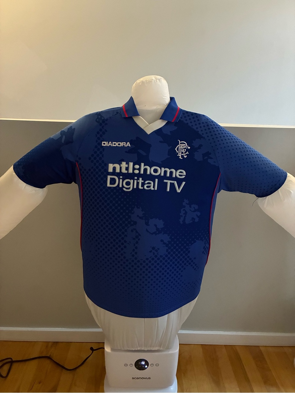 Rangers FC 2002/03 Diadora Home Soccer Jersey NTL Men’s L Vintage